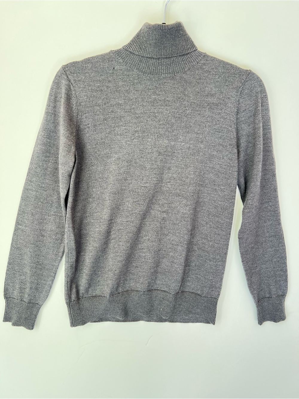 A.P.C. Heather Gray 100% Wool Turtleneck Sweater